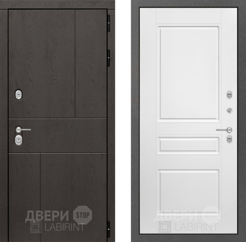 Входная металлическая Дверь Лабиринт (LABIRINT) Urban 03 Белый софт в Наро-Фоминске