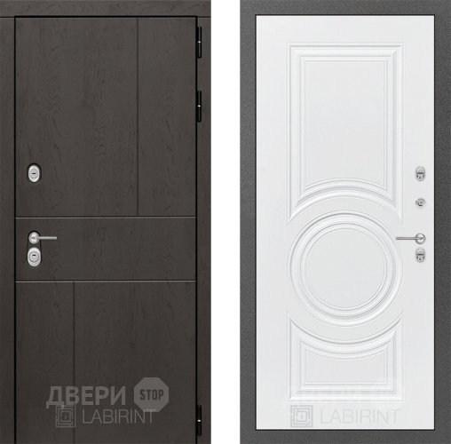 Входная металлическая Дверь Лабиринт (LABIRINT) Urban 23 Белый софт в Наро-Фоминске