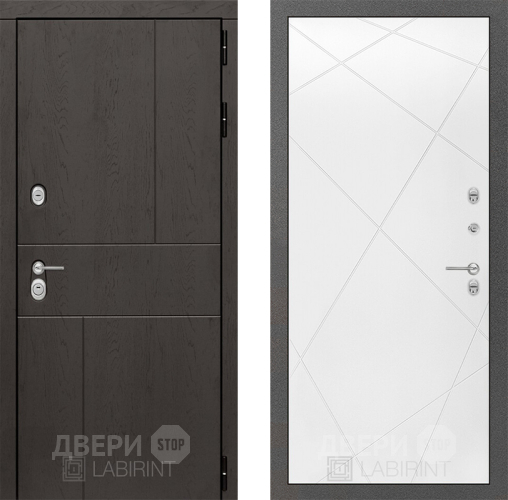Входная металлическая Дверь Лабиринт (LABIRINT) Urban 24 Белый софт в Наро-Фоминске