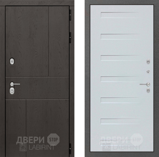 Входная металлическая Дверь Лабиринт (LABIRINT) Urban 14 Дуб кантри белый горизонтальный в Наро-Фоминске