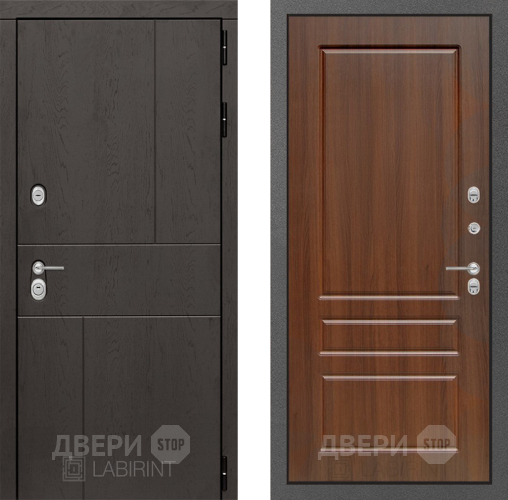 Входная металлическая Дверь Лабиринт (LABIRINT) Urban 03 Орех бренди в Наро-Фоминске