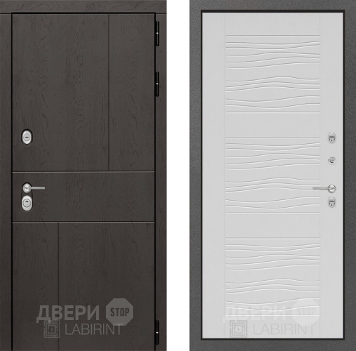 Входная металлическая Дверь Лабиринт (LABIRINT) Urban 06 Белое дерево в Наро-Фоминске