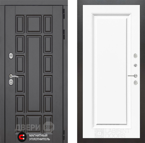 Входная металлическая Дверь Лабиринт (LABIRINT) New York 27 Белый (RAL-9003) в Наро-Фоминске