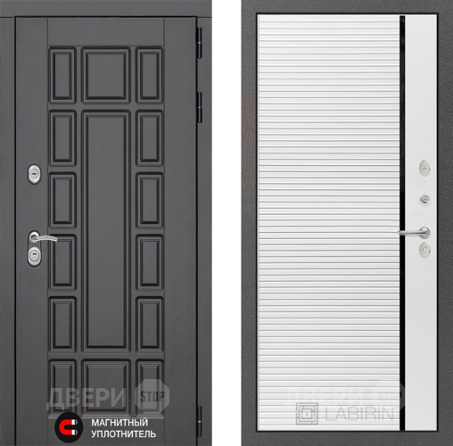 Входная металлическая Дверь Лабиринт (LABIRINT) New York 22 Белый софт в Наро-Фоминске