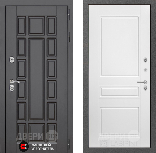 Входная металлическая Дверь Лабиринт (LABIRINT) New York 03 Белый софт в Наро-Фоминске