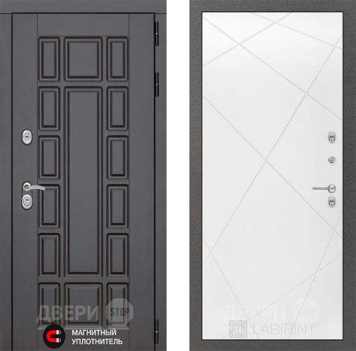 Входная металлическая Дверь Лабиринт (LABIRINT) New York 24 Белый софт в Наро-Фоминске