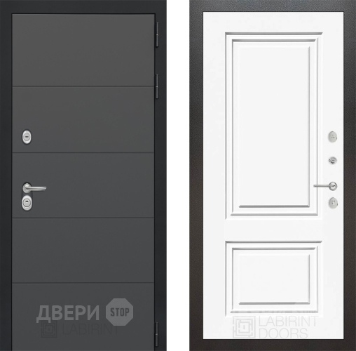 Входная металлическая Дверь Лабиринт (LABIRINT) Art 26 Белый (RAL-9003) в Наро-Фоминске