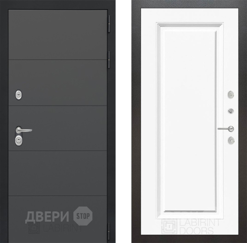 Входная металлическая Дверь Лабиринт (LABIRINT) Art 27 Белый (RAL-9003) в Наро-Фоминске