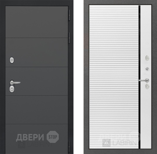 Входная металлическая Дверь Лабиринт (LABIRINT) Art 22 Белый софт в Наро-Фоминске