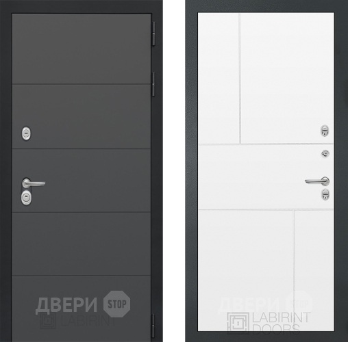Входная металлическая Дверь Лабиринт (LABIRINT) Art 21 Белый софт в Наро-Фоминске