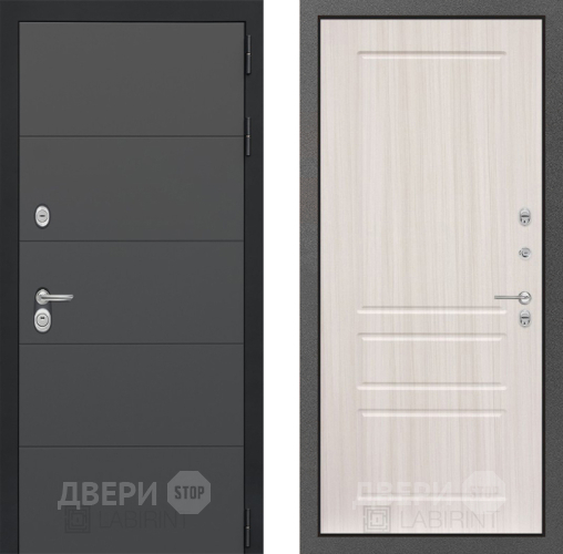 Входная металлическая Дверь Лабиринт (LABIRINT) Art 03 Сандал белый в Наро-Фоминске