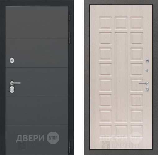 Входная металлическая Дверь Лабиринт (LABIRINT) Art 04 Беленый дуб в Наро-Фоминске