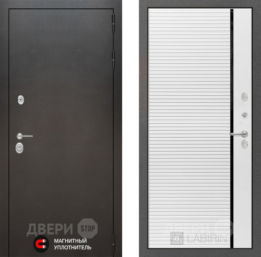 Входная металлическая Дверь Лабиринт (LABIRINT) Silver 22 Белый софт в Наро-Фоминске
