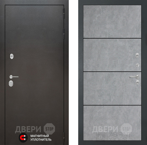 Входная металлическая Дверь Лабиринт (LABIRINT) Silver 25 Бетон светлый в Наро-Фоминске