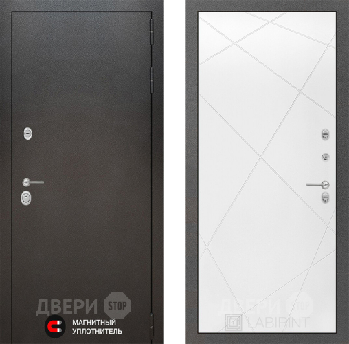 Входная металлическая Дверь Лабиринт (LABIRINT) Silver 24 Белый софт в Наро-Фоминске