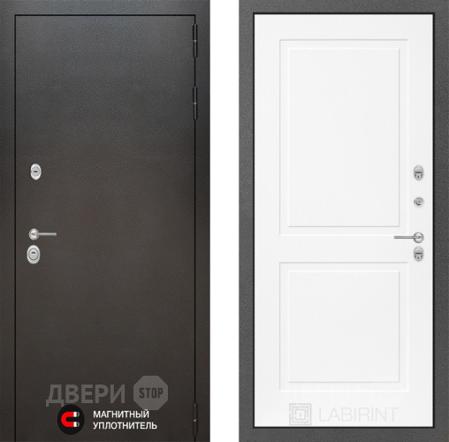 Входная металлическая Дверь Лабиринт (LABIRINT) Silver 11 Белый софт в Наро-Фоминске