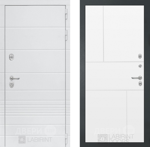 Входная металлическая Дверь Лабиринт (LABIRINT) Трендо 21 Белый софт в Наро-Фоминске