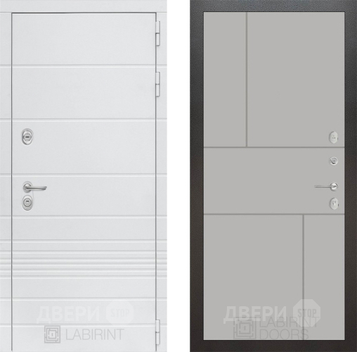 Входная металлическая Дверь Лабиринт (LABIRINT) Трендо 21 Грей софт в Наро-Фоминске