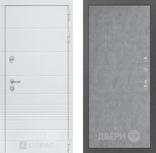 Входная металлическая Дверь Лабиринт (LABIRINT) Трендо 21 Бетон светлый в Наро-Фоминске