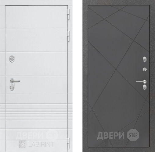 Входная металлическая Дверь Лабиринт (LABIRINT) Трендо 24 Графит софт в Наро-Фоминске