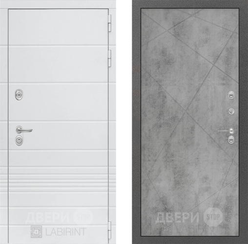 Входная металлическая Дверь Лабиринт (LABIRINT) Трендо 24 Бетон светлый в Наро-Фоминске