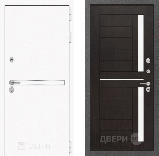 Входная металлическая Дверь Лабиринт (LABIRINT) Лайн White 02 Венге в Наро-Фоминске