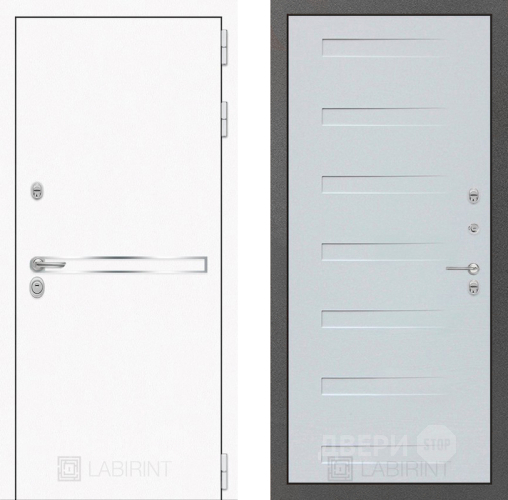 Входная металлическая Дверь Лабиринт (LABIRINT) Лайн White 14 Дуб кантри белый горизонтальный в Наро-Фоминске
