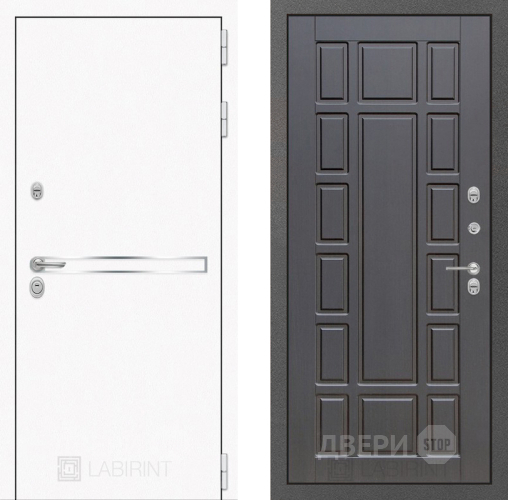 Входная металлическая Дверь Лабиринт (LABIRINT) Лайн White 12 Венге в Наро-Фоминске