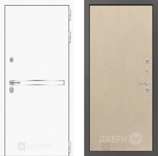 Входная металлическая Дверь Лабиринт (LABIRINT) Лайн White 05 Венге светлый в Наро-Фоминске