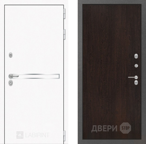 Входная металлическая Дверь Лабиринт (LABIRINT) Лайн White 05 Венге в Наро-Фоминске