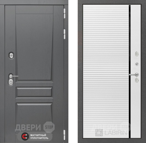 Входная металлическая Дверь Лабиринт (LABIRINT) Платинум 22 Белый софт в Наро-Фоминске