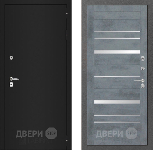 Дверь Лабиринт (LABIRINT) Classic шагрень черная 20 Бетон темный в Наро-Фоминске
