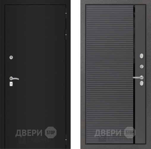 Входная металлическая Дверь Лабиринт (LABIRINT) Classic шагрень черная 22 Графит софт в Наро-Фоминске