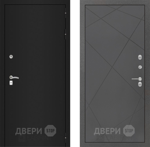 Входная металлическая Дверь Лабиринт (LABIRINT) Classic шагрень черная 24 Графит софт в Наро-Фоминске