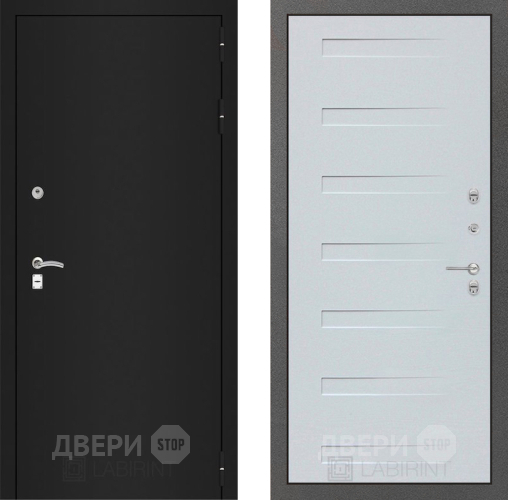 Дверь Лабиринт (LABIRINT) Classic шагрень черная 14 Дуб кантри белый горизонтальный в Наро-Фоминске