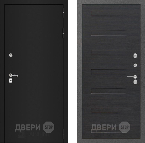 Входная металлическая Дверь Лабиринт (LABIRINT) Classic шагрень черная 14 Эковенге поперечный в Наро-Фоминске
