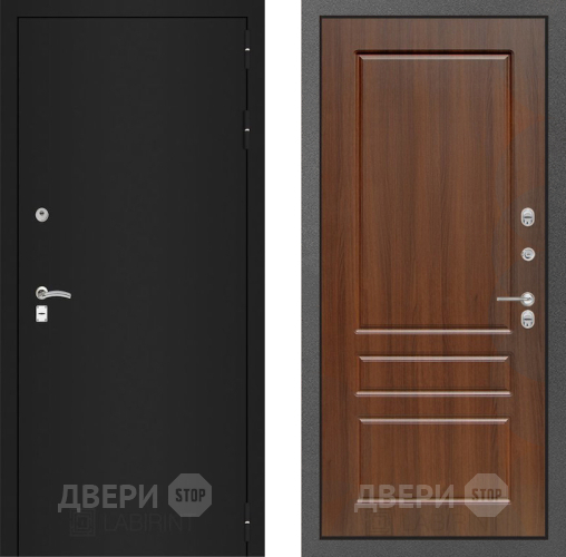 Входная металлическая Дверь Лабиринт (LABIRINT) Classic шагрень черная 03 Орех бренди в Наро-Фоминске