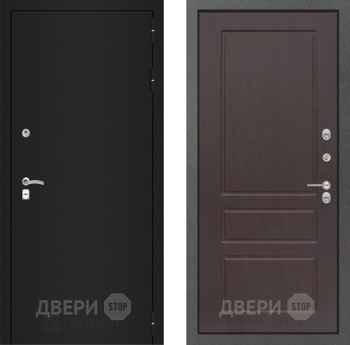 Входная металлическая Дверь Лабиринт (LABIRINT) Classic шагрень черная 03 Орех премиум в Наро-Фоминске