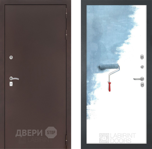 Входная металлическая Дверь Лабиринт (LABIRINT) Classic антик медь 28 Под покраску в Наро-Фоминске