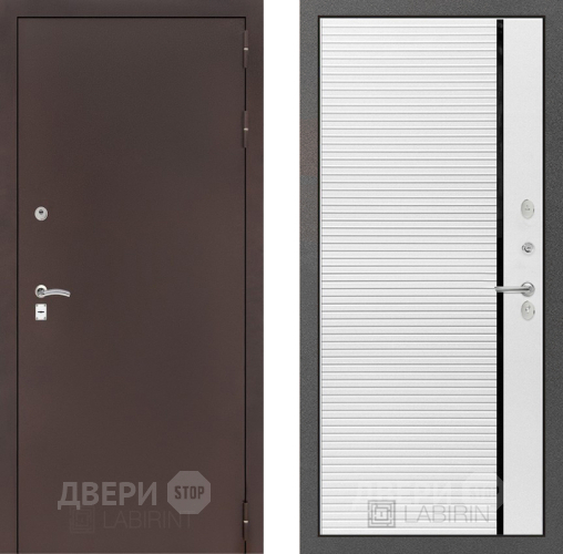 Входная металлическая Дверь Лабиринт (LABIRINT) Classic антик медь 22 Белый софт в Наро-Фоминске