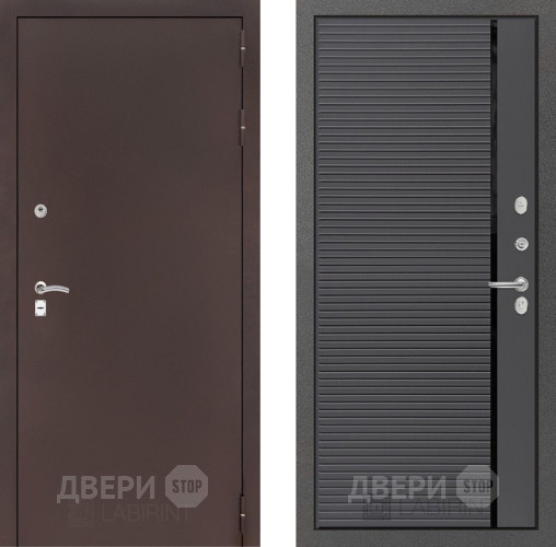 Входная металлическая Дверь Лабиринт (LABIRINT) Classic антик медь 22 Графит софт в Наро-Фоминске