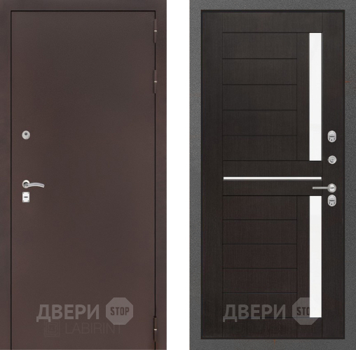 Входная металлическая Дверь Лабиринт (LABIRINT) Classic антик медь 02 Венге в Наро-Фоминске