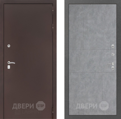 Входная металлическая Дверь Лабиринт (LABIRINT) Classic антик медь 21 Бетон светлый в Наро-Фоминске