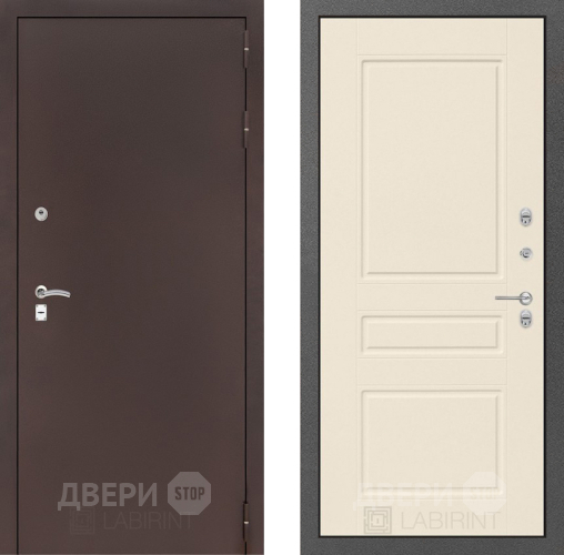 Входная металлическая Дверь Лабиринт (LABIRINT) Classic антик медь 03 Крем софт в Наро-Фоминске