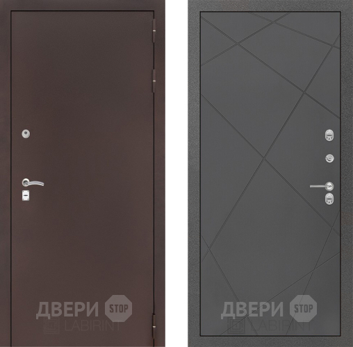Входная металлическая Дверь Лабиринт (LABIRINT) Classic антик медь 24 Графит софт в Наро-Фоминске