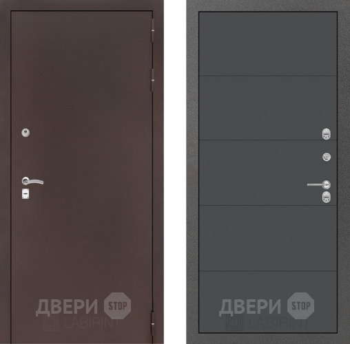 Дверь Лабиринт (LABIRINT) Classic антик медь 13 Графит софт в Наро-Фоминске