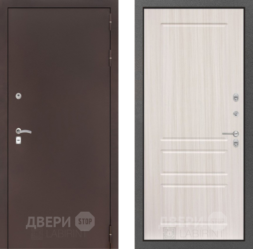 Входная металлическая Дверь Лабиринт (LABIRINT) Classic антик медь 03 Сандал белый в Наро-Фоминске