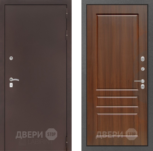 Входная металлическая Дверь Лабиринт (LABIRINT) Classic антик медь 03 Орех бренди в Наро-Фоминске