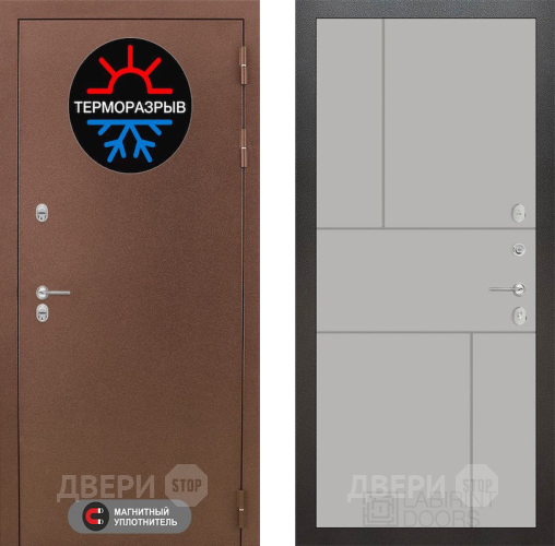 Входная металлическая Дверь Лабиринт (LABIRINT) Термо Магнит 21 Грей софт в Наро-Фоминске