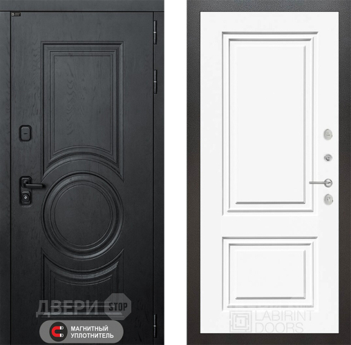 Входная металлическая Дверь Лабиринт (LABIRINT) Гранд 26 Белый (RAL-9003) в Наро-Фоминске
